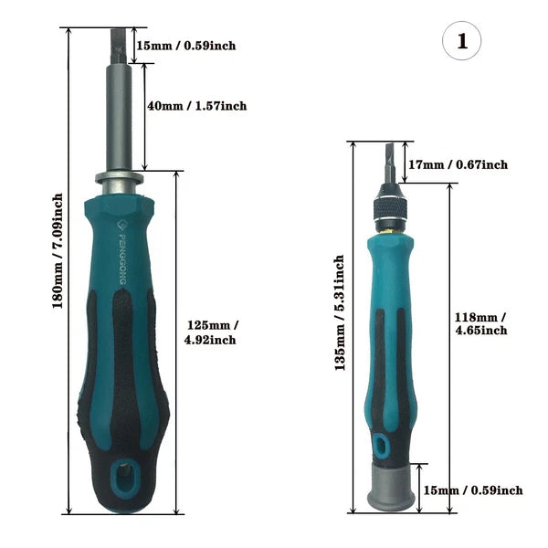 58 in 1 Precision Screwdriver Set Hex Phillips Torx Slotted Bit Ergonomic Handle