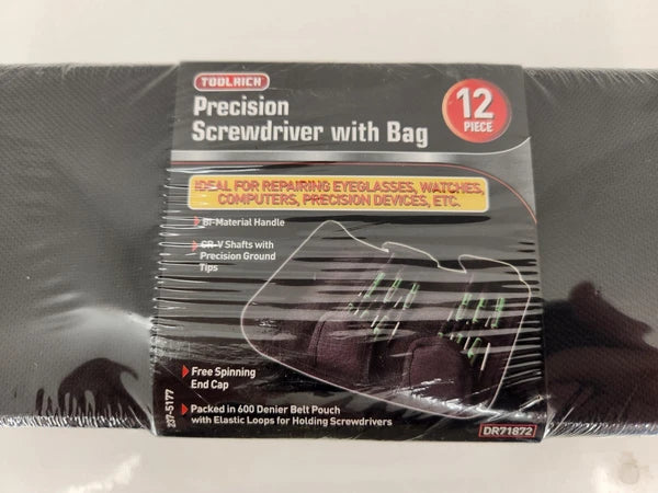 Sealed TOOLRICH 12 Piece Precision Screwdriver With Bag #DR71872 Brand New