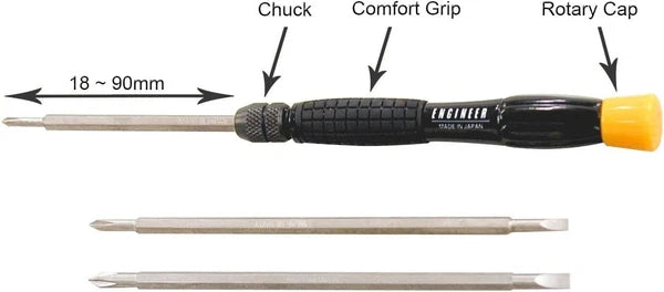 New ENGINEER PRECISION SCREWDRIVER WITH BIT SET DK-13 from Japan