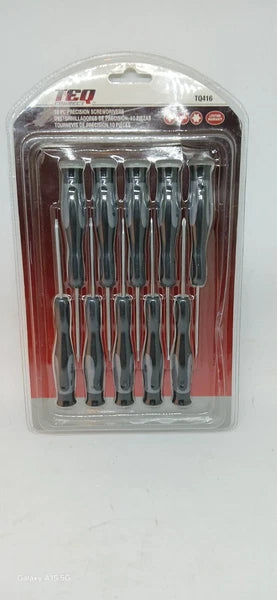 TEQ Correct - 10 Pc Precision Screwdriver Set - Phillips Slotted Torx - TQ416
