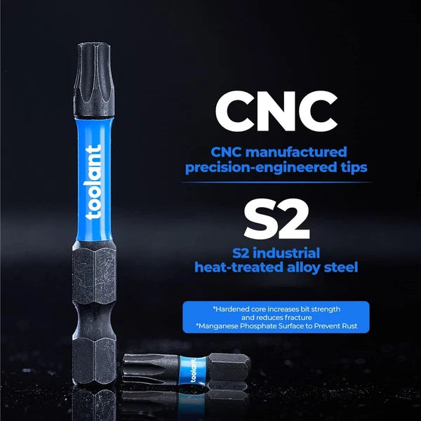 toolant 2” Impact Torx Bit Set 13pcs (TT7-TT40), 1/4” Hex-Shank 2"*13pcs