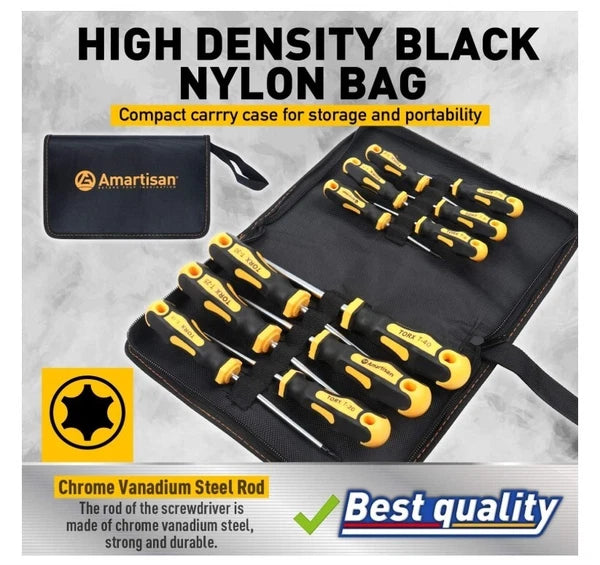 Amartisan 12-Piece Magnetic Torx Screwdrivers Set Magnetic Torx Driver Star Scr