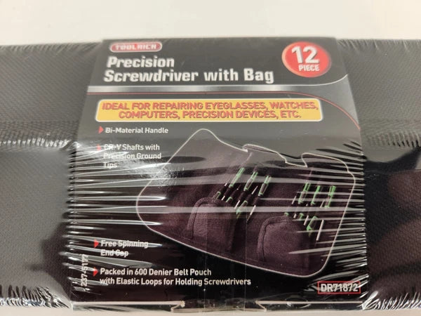 Sealed TOOLRICH 12 Piece Precision Screwdriver With Bag #DR71872 Brand New