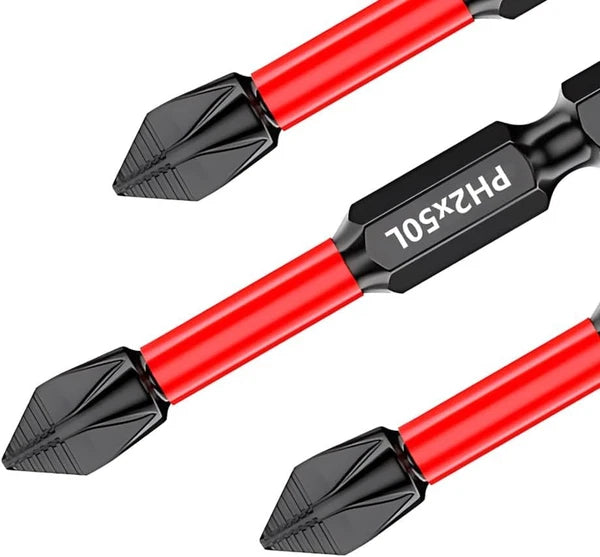 Puntas Phillips #2 Magneticas 10 Piezas Acero S2 50mm Antideslizante Impacto