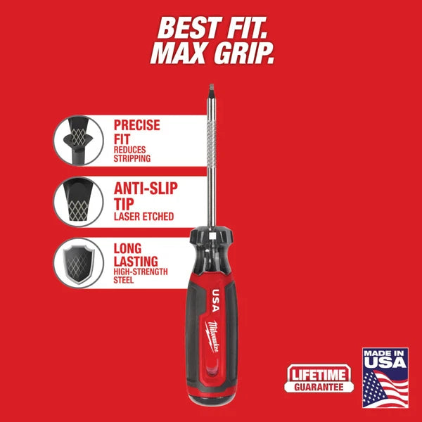 Milwaukee MT217 #1 Square 3" Cushion Grip Screwdriver - Made In USA