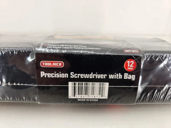Sealed TOOLRICH 12 Piece Precision Screwdriver With Bag #DR71872 Brand New