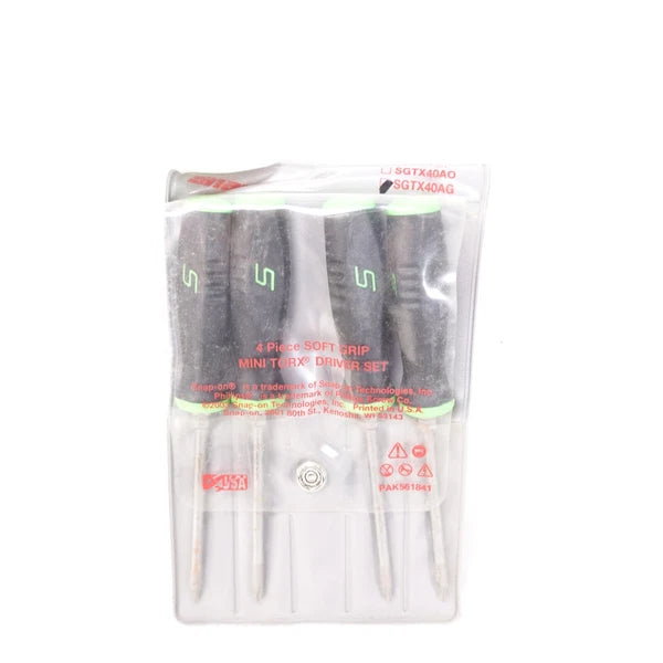 Snap On Green 4pc Soft Grip Mini Torx Driver Set #SGTX40AG Some Rust