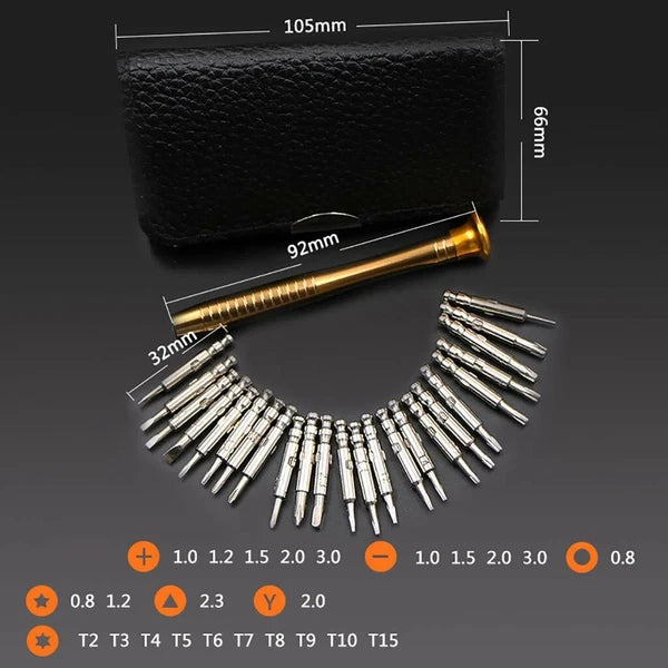 Small Mini Precision Screwdriver 25 Pcs Set Magnetic Bits Phones Watch Jewelry