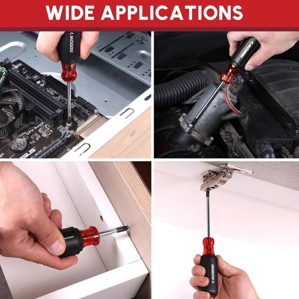 ARROW 8 PCS Magnetic Screwdriver Set, Professional S2 Steel Screw Driver Kit ...