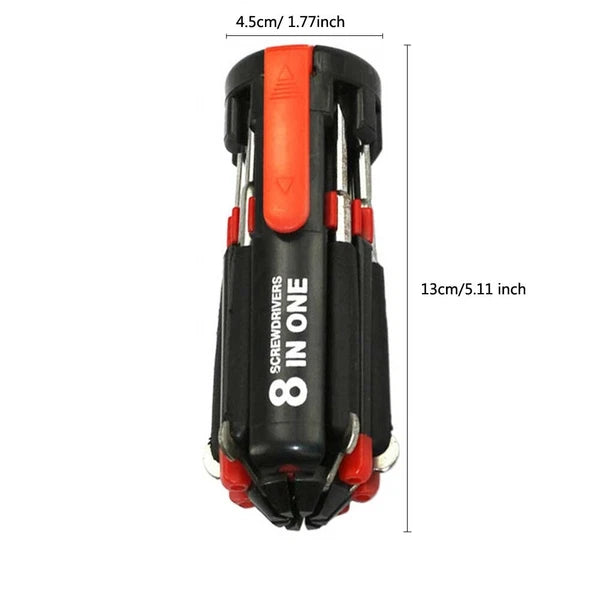 Multifunction 8 In1 Screwdriver Craftsman Repair Tools Set Kit W/ LED Light Tool