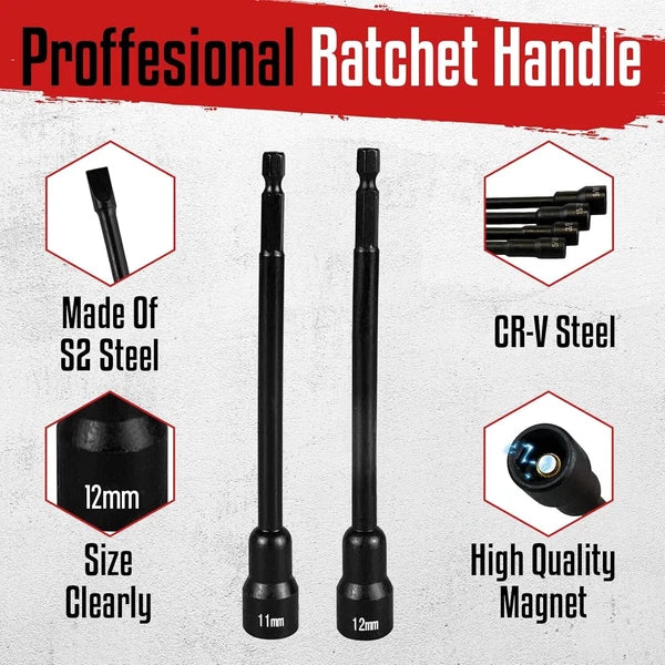 Magnetic Nut Driver Set, 20Pcs 6-Inch Long Shank Nut Drivers Bits for Impact ...