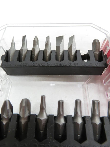 HYPER TOUGH 37 PIECE SCREWDRIVER BIT SET W/ CASE - MISSING 3 PIECES - USED **