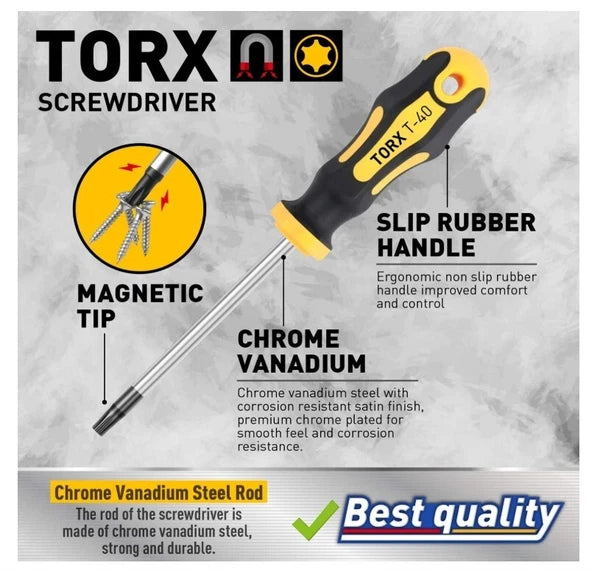 Amartisan 12-Piece Magnetic Torx Screwdrivers Set Magnetic Torx Driver Star Scr