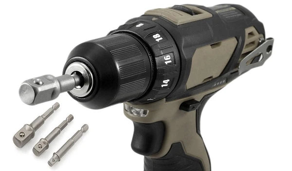 Socket Adapter Set 3pc 1/4" 3/8" 1/2" Impact Drill Bits Driver Adapter