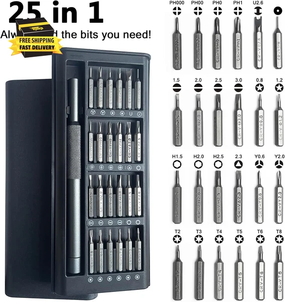 Eye Glass Repairing Kit, 25-In-1 Small Precision Screwdriver Set, Magnetic Mini