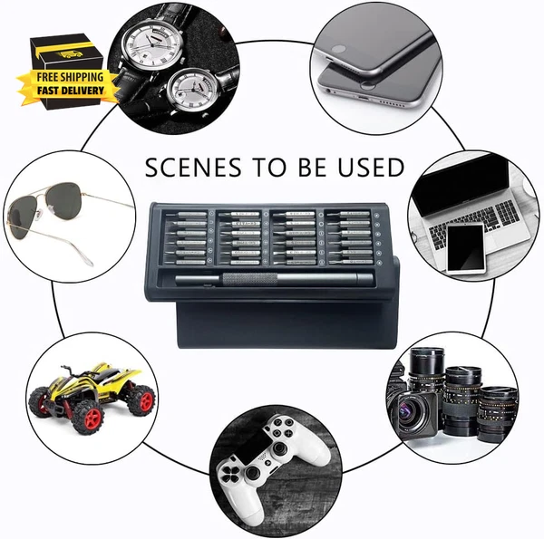 Eye Glass Repairing Kit, 25-In-1 Small Precision Screwdriver Set, Magnetic Mini