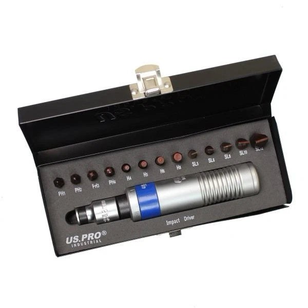 US PRO Industrial Impact Driver Set 14pc With S2 Bits 1/2" Square DR Hex 2292