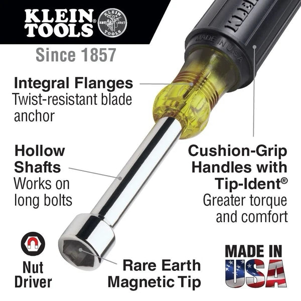 Klein Tools 646M Nut Driver Set, Magnetic Nut Drivers, 6-Inch Shafts, 2-Piece