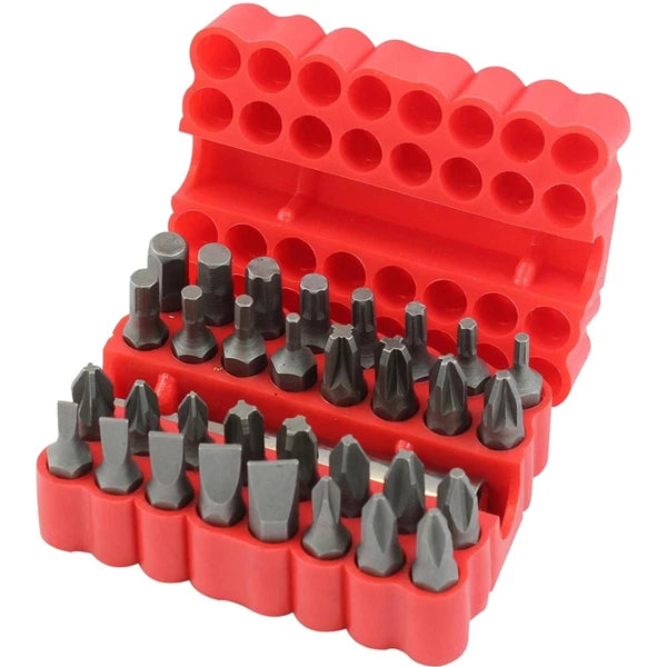 Dekton 33pc Screwdriver Bit Holder Set Hex Torx Star Key Pz Phillips Slotted