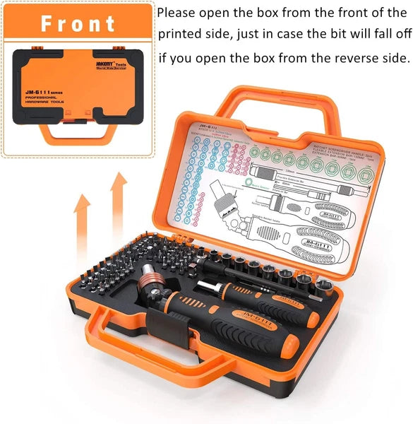 Precision Ratchet Screwdriver Set, JAKEMY 69 6111 - 69 in 1, 6111 - 69 1