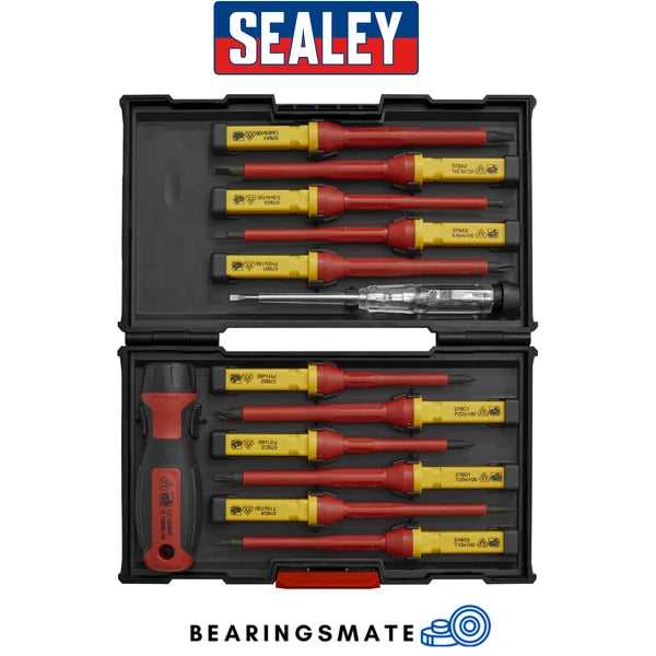 Sealey 13 Piece VDE 1000v PZ/PH/SL Screwdriver Interchangeable Blades Set,AK6128