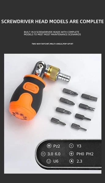Mini Ratchet Screwdriver Precision Multi Magnetic S2 Bit Household Multi-purpose