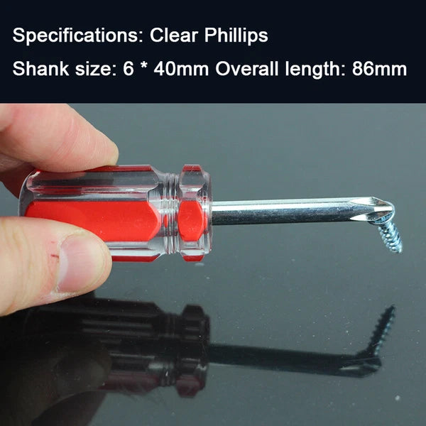 Clear Plastic Soft Grip Screwdriver Set Slotted /Phillips Head Small Screwdriver