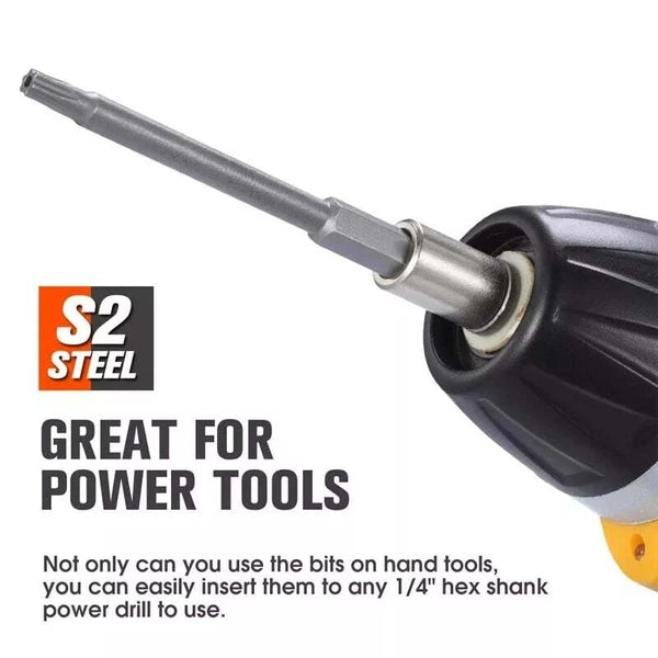 NEW Torx Bit Set w/ Ratchet Handle -13PC T6-T50 2" Bits - Perfect for Mechanics