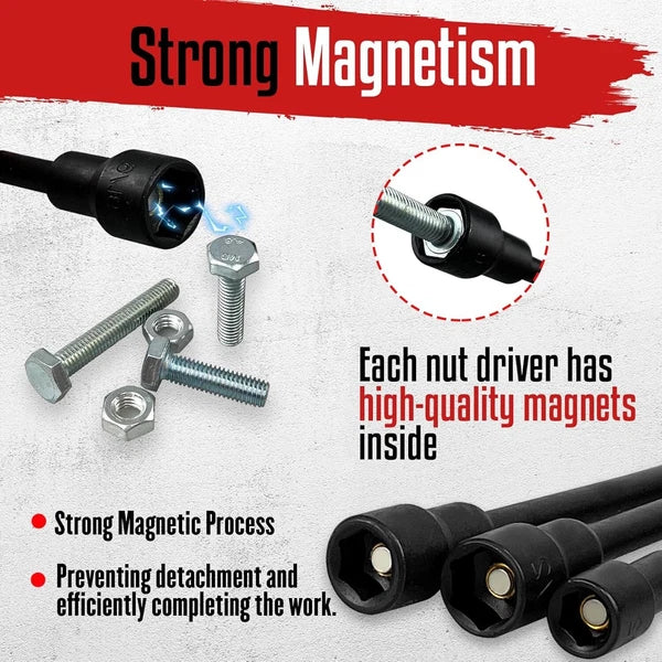 Magnetic Nut Driver Set, 20Pcs 6-Inch Long Shank Nut Drivers Bits for Impact ...