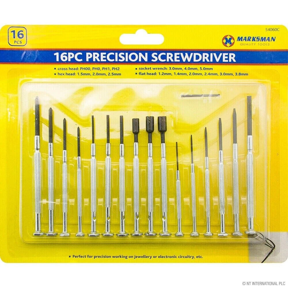 16pc PRECISION SCREWDRIVER SET Tool Kit Laptop Jewelers Watch electronic Repair