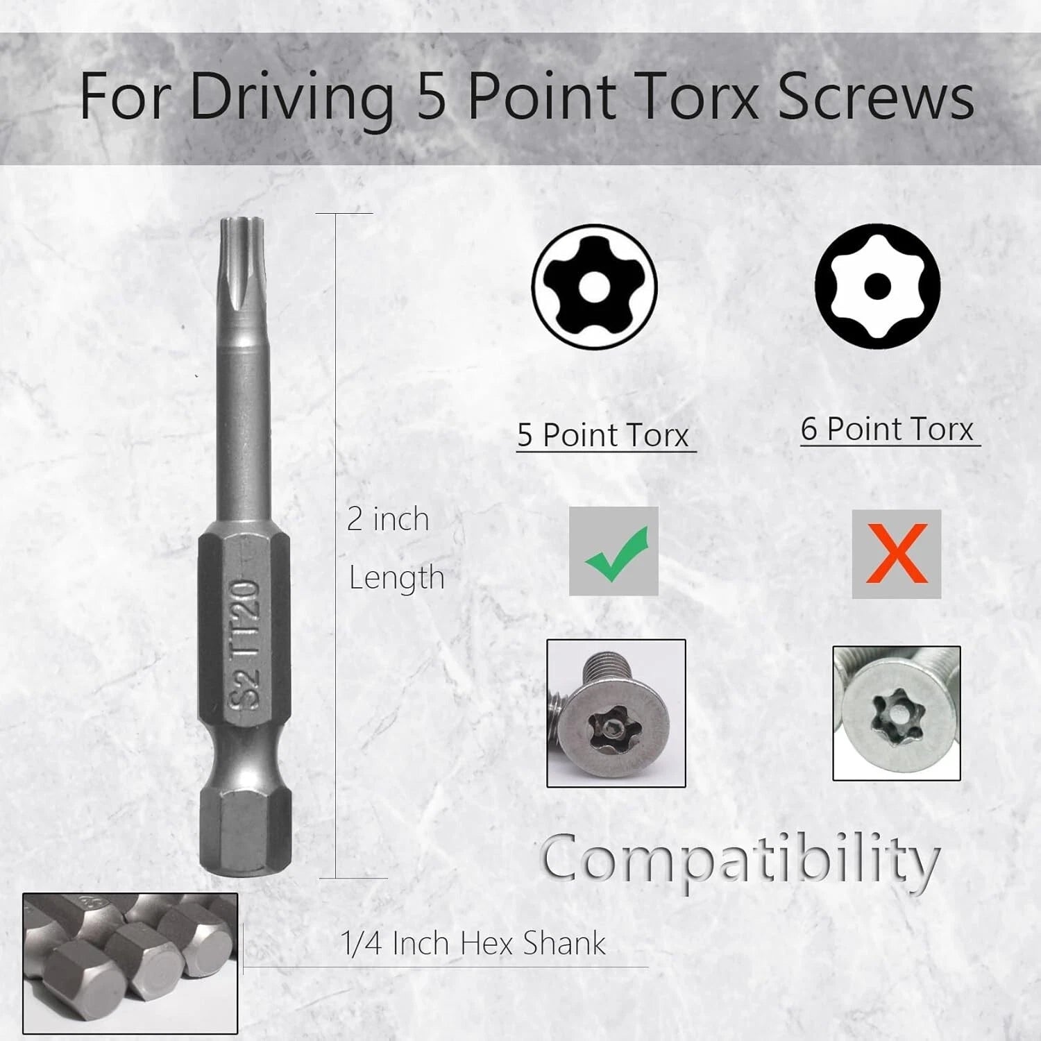 8Pcs 5 Point Torx Star Security Screwdriver Bits Set Magnetic Tamper Proof T8-T4