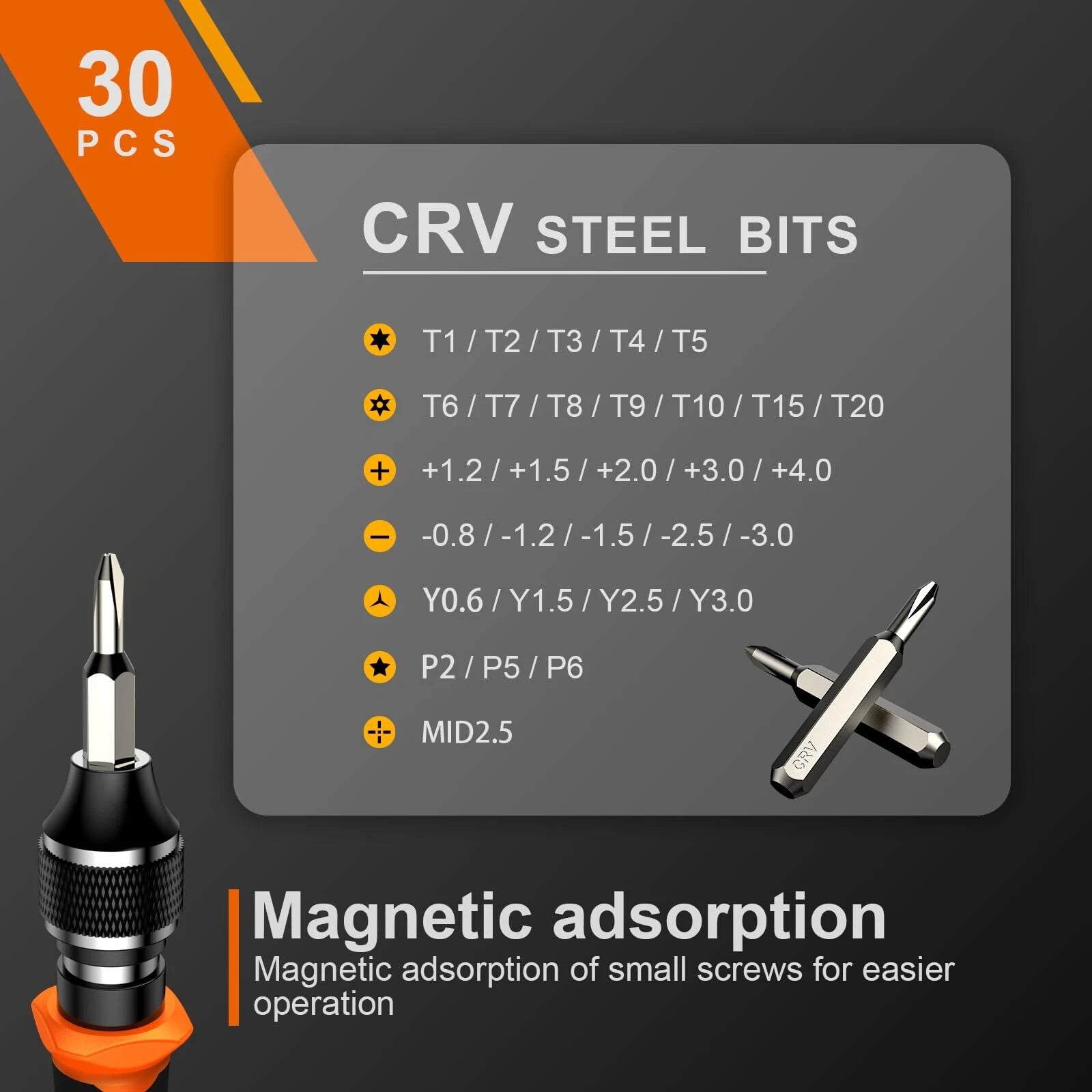 JOREST 38Pcs Small Precision Screwdriver Set Torx T5 T6 Y00 Mini Repair Tool Kit