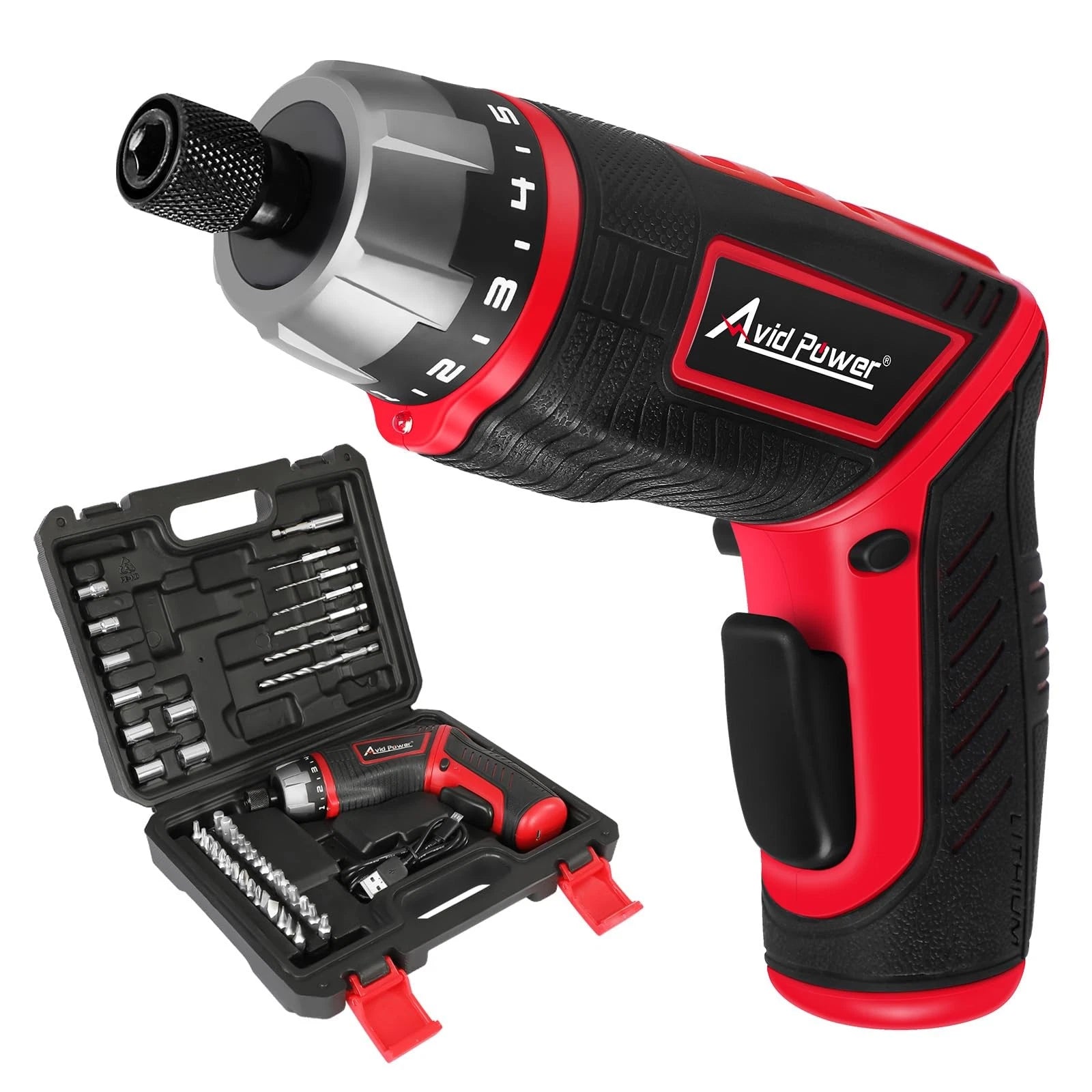 Electric Screwdriver Set Rechargeable 4V Cordless Screwdriver Kit with 44pcs ...