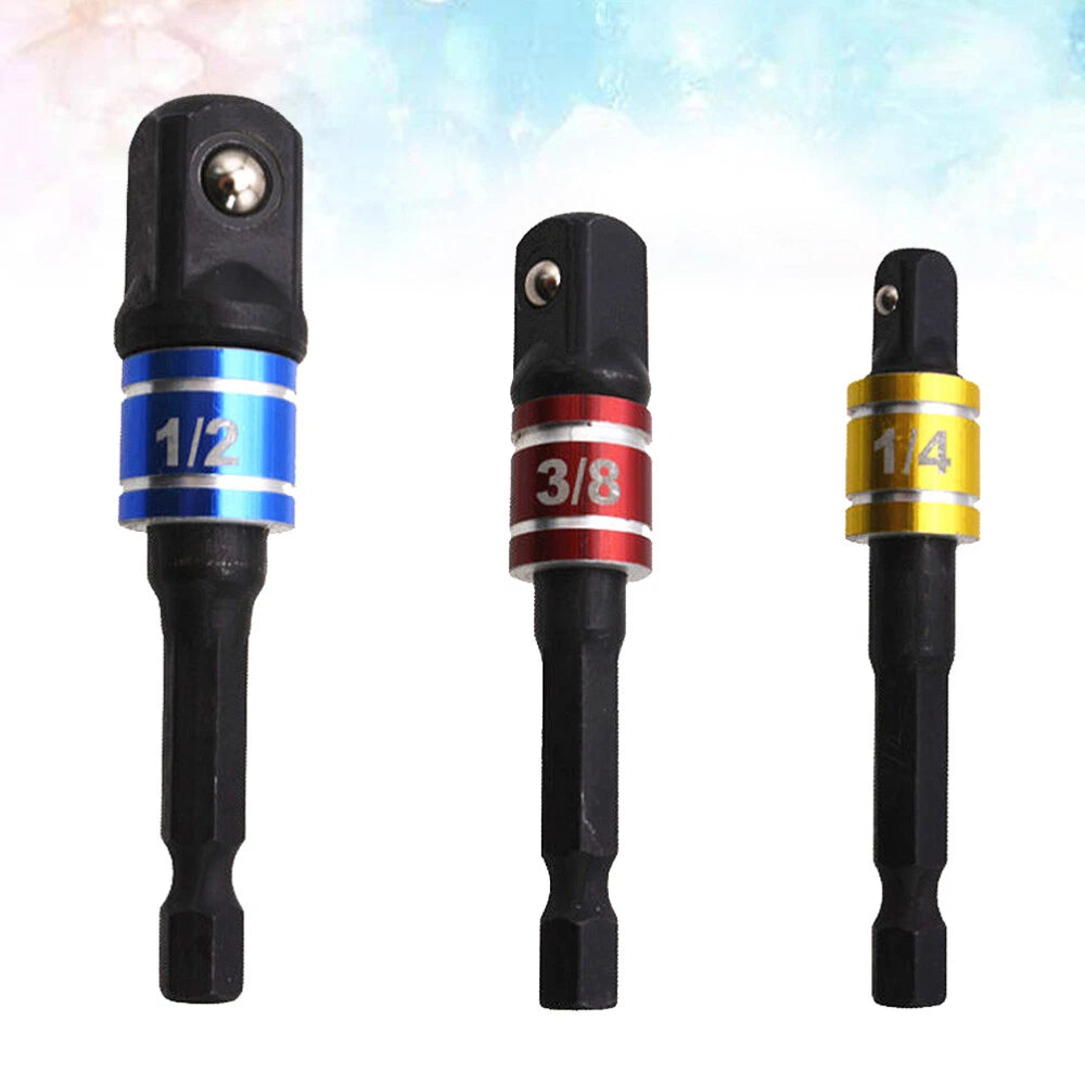 3PCS Bit Adapter Easy To Use Impact Socket Adapter Set Wrench Adapter