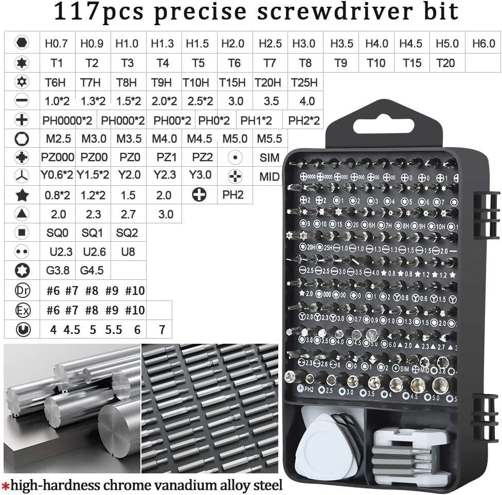 138-in-1 Precision Screwdriver Set - Ergonomic Magnetic Tool Kit for Electronics