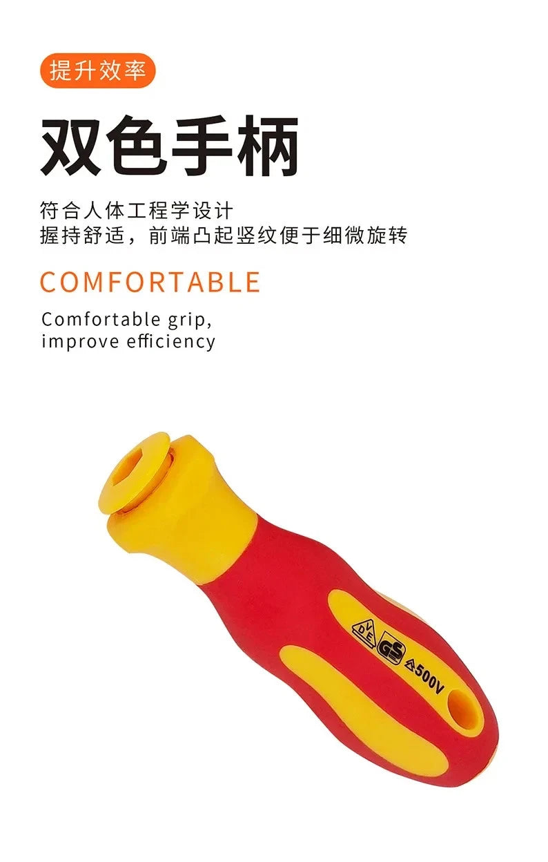 10Pcs Interchangeable Blade VDE Insulated ScrewdriverSet with Case Magnetic 500V