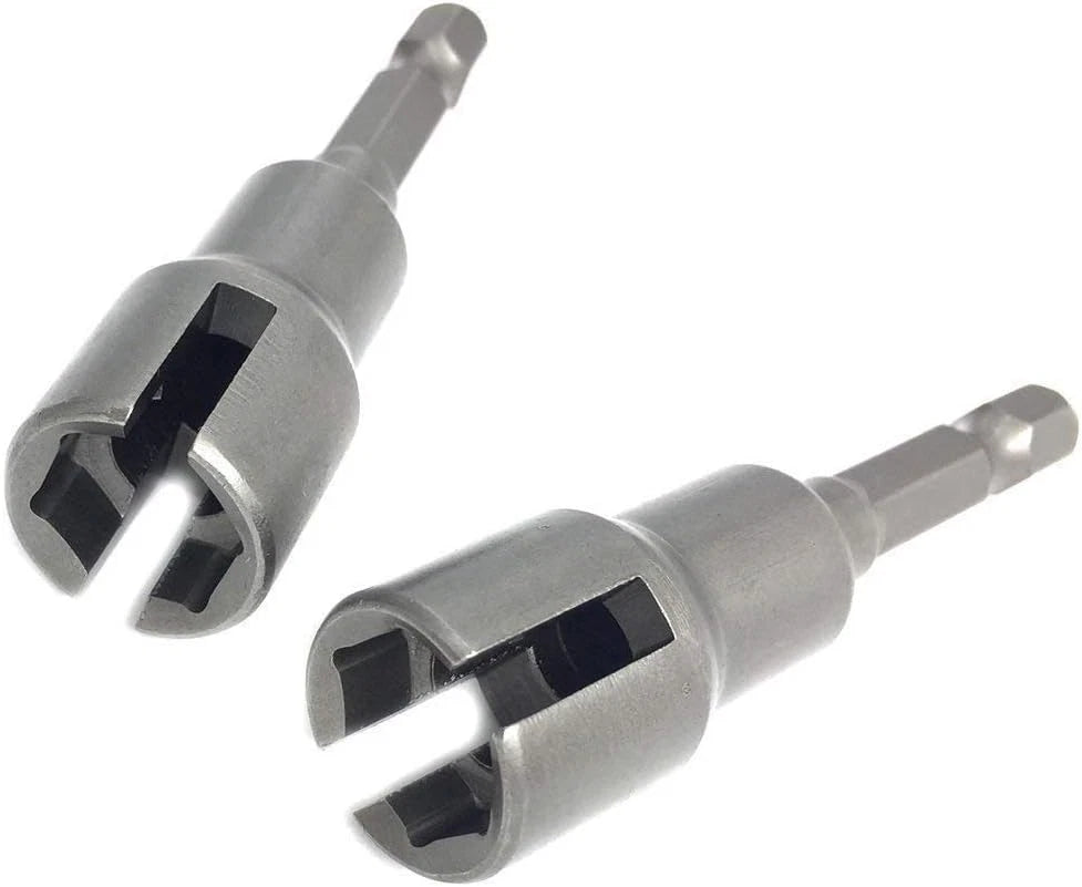 2pc Power Wing Nut Driver Set Slot Wing Drill Bit Socket Wrenches Tools 1/4"