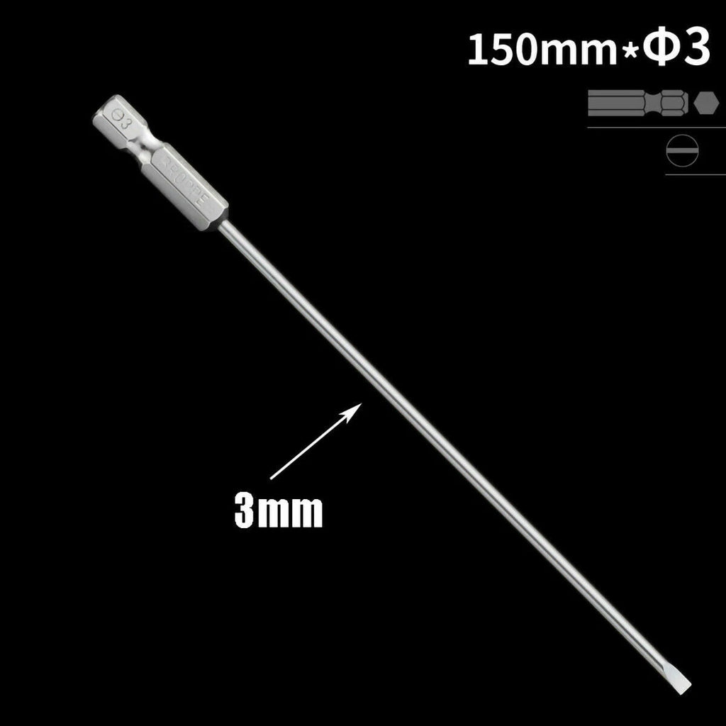 1/4" Shank Flat/Slotted Screwdriver Bits 2 2.5 3 4 5 6 Magnetic Drive Drill Bits