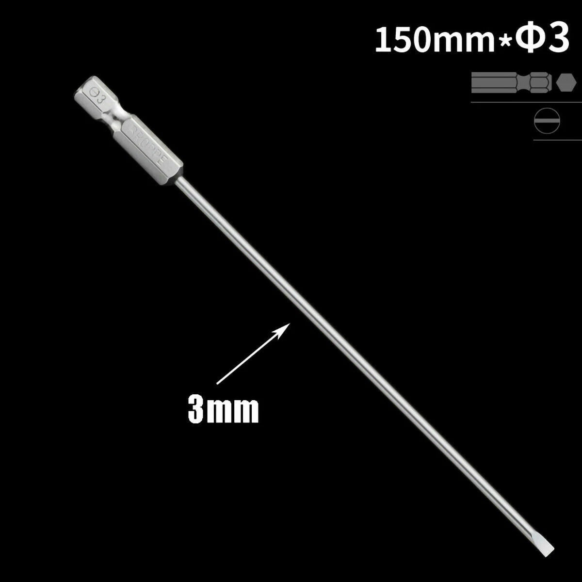 1/4" Shank Flat/Slotted Screwdriver Bits 2 2.5 3 4 5 6 Magnetic Drive Drill Bits