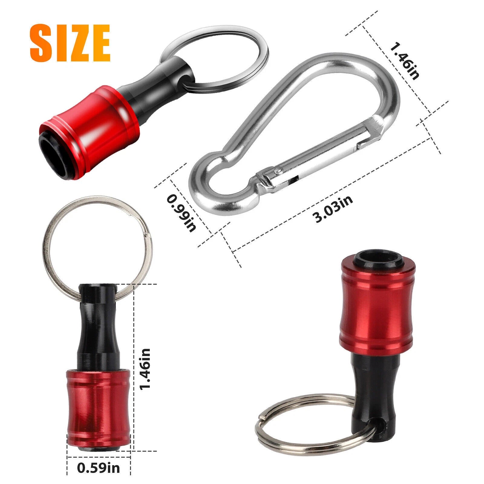 28PCS 1/4" Hex Shank Quick Release Keychain, Screwdriver Drill Bit for Holder