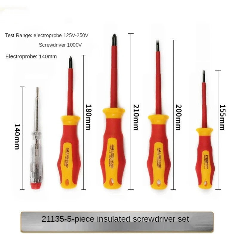 5PCS Insulated Screwdriver Set Multifunctional Electrician's Screwdriver Set