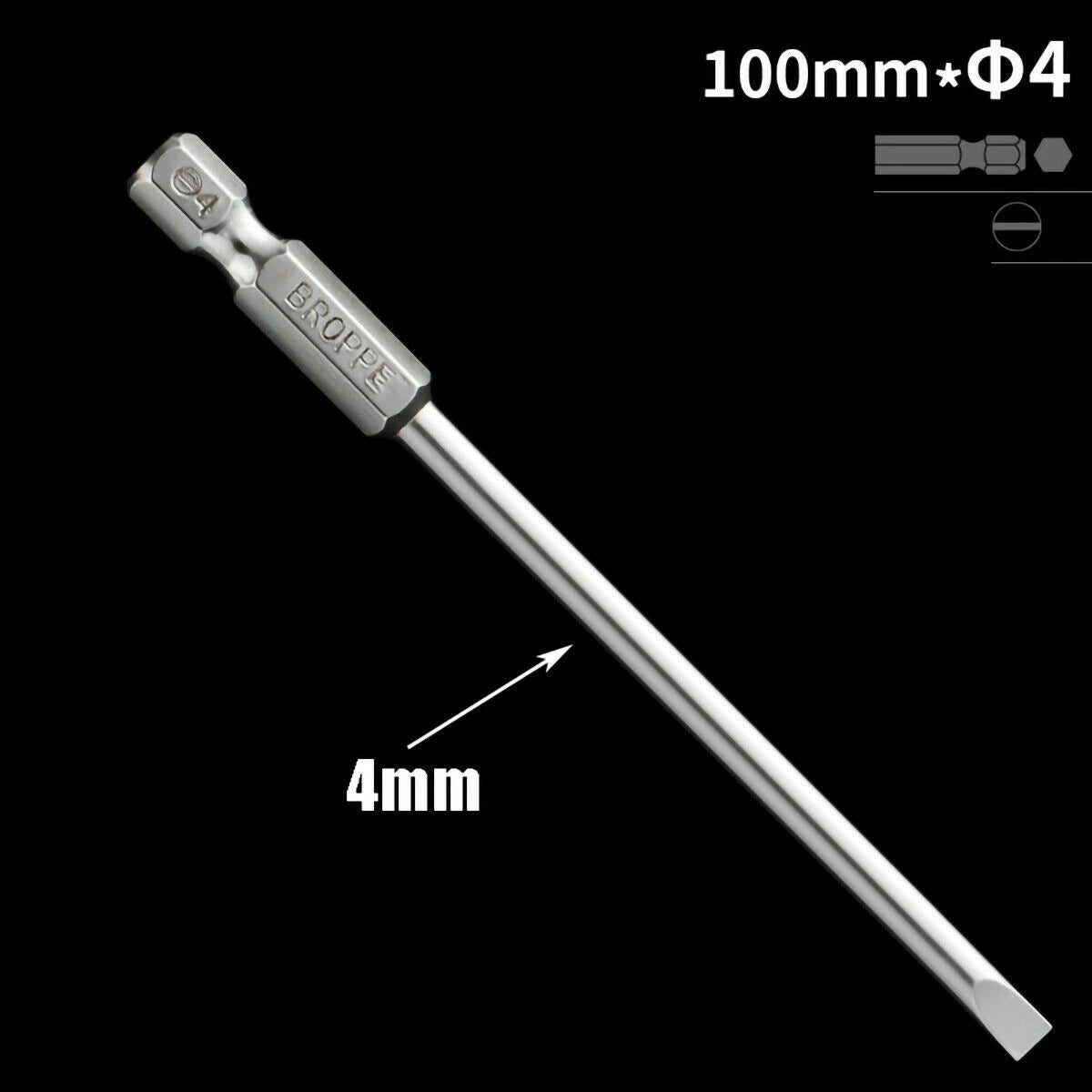 1/4" Shank Flat/Slotted Screwdriver Bits 2 2.5 3 4 5 6 Magnetic Drive Drill Bits