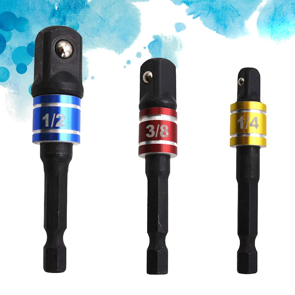 3PCS Bit Adapter Easy To Use Impact Socket Adapter Set Wrench Adapter