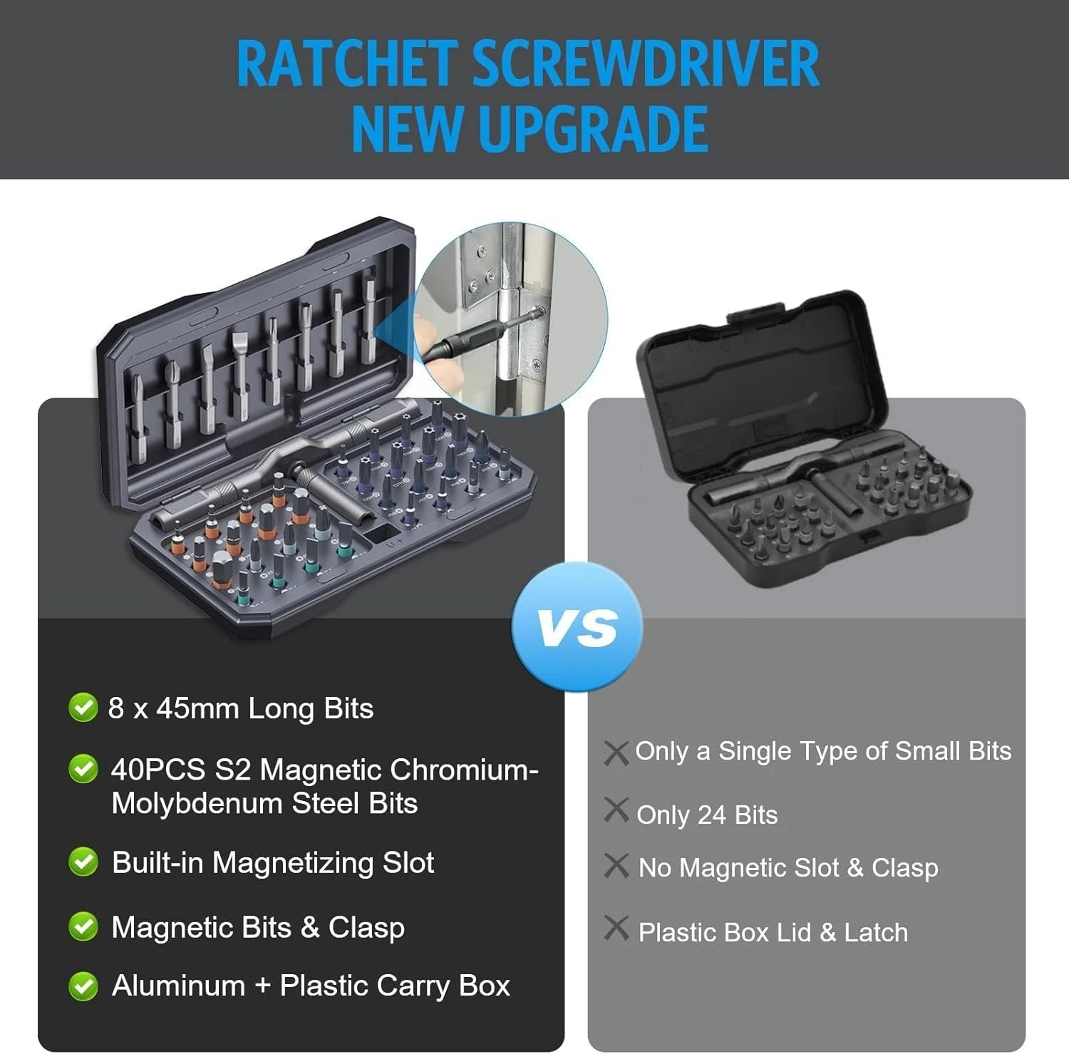 42 in 1 Magnetic Screwdriver Set, Handle Ratchet Screwdriver Set Magnetic with 4