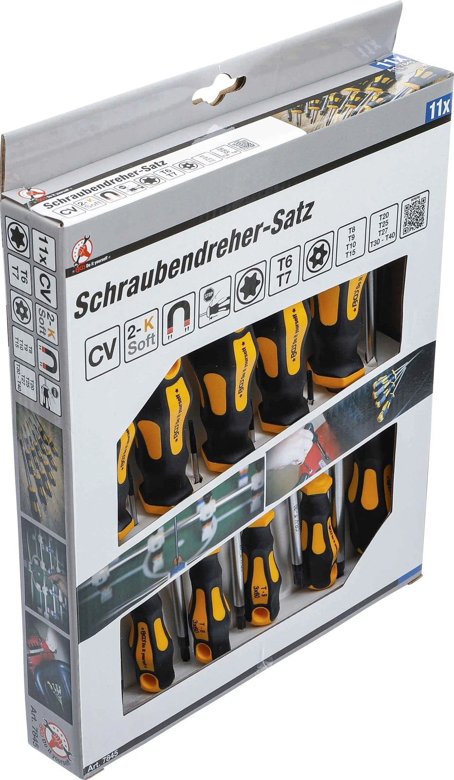 Set 11 Screwdriver Magnetic Torx + Hole Central Resistorx Pro Screw Security
