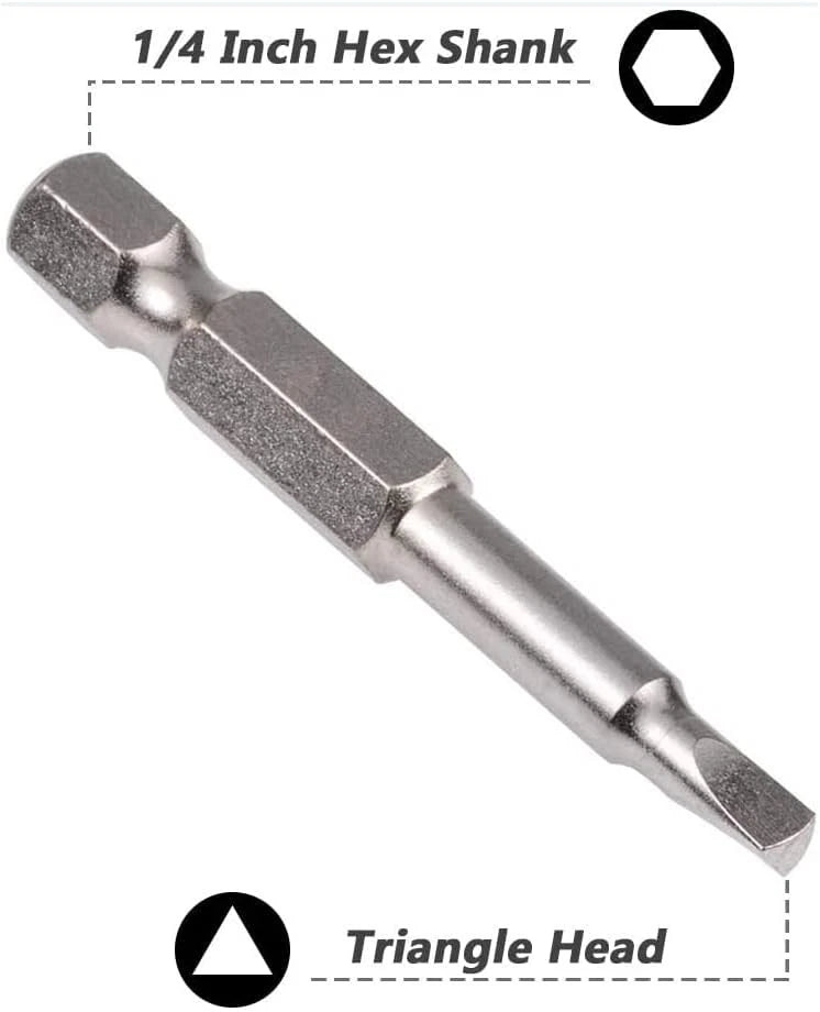 6 Piece Magnetic Triangular Screwdriver Bit Set, S2 Steel One Size