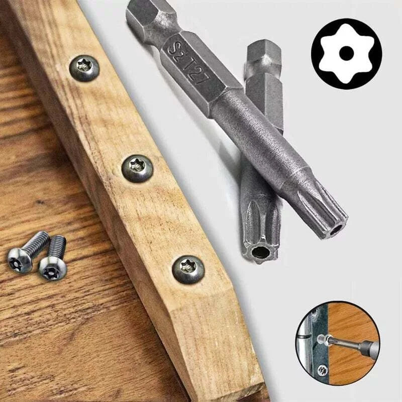 NEW Torx Bit Set w/ Ratchet Handle -13PC T6-T50 2" Bits - Perfect for Mechanics