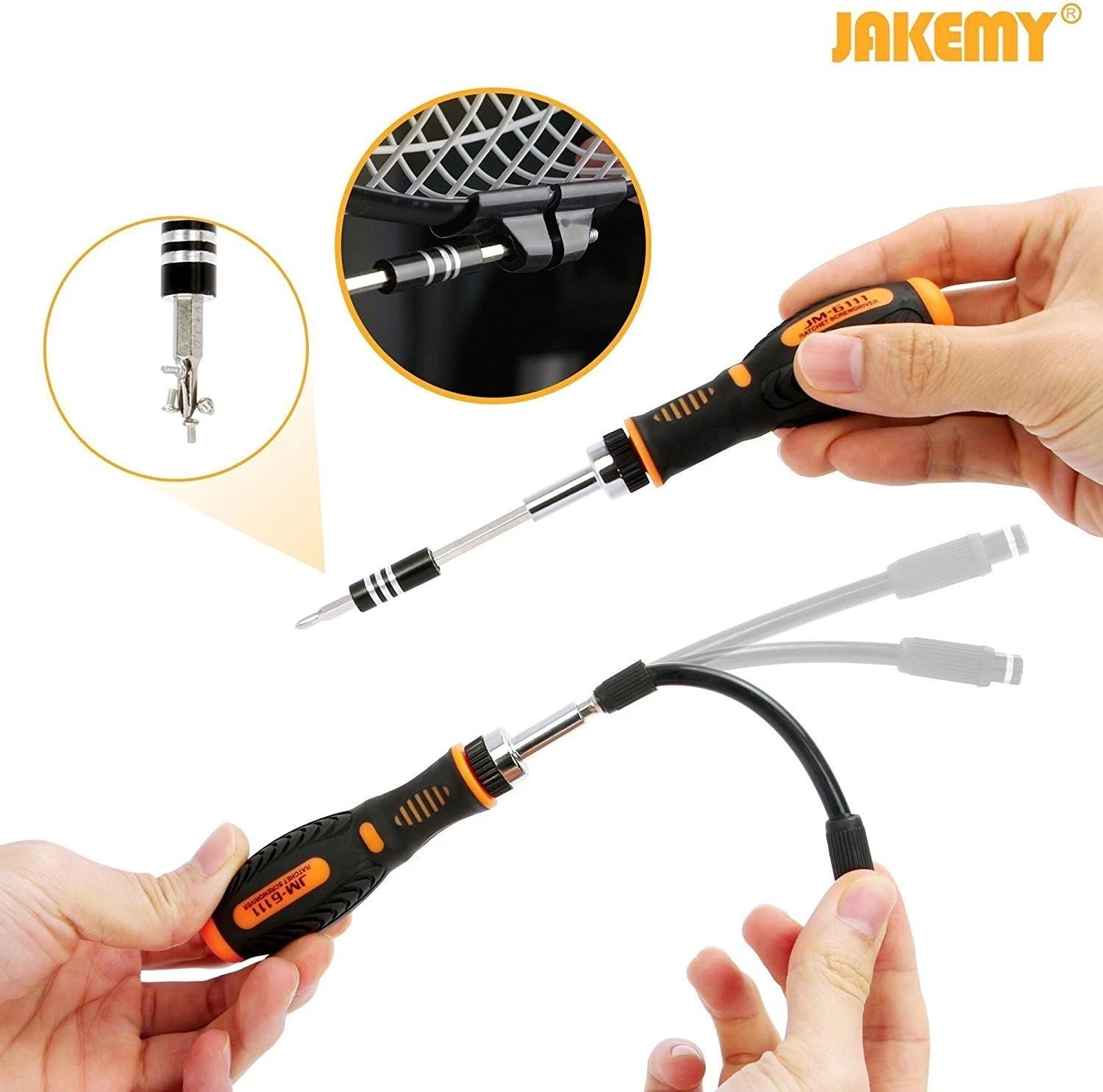Precision Ratchet Screwdriver Set, JAKEMY 69 6111 - 69 in 1, 6111 - 69 1