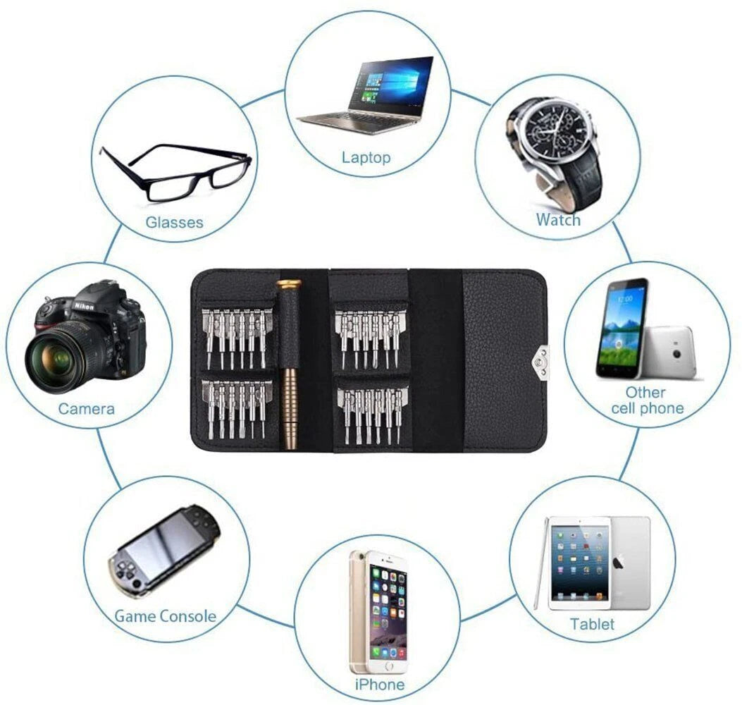 25 in 1 DIY Precision Screwdriver Set Glasses Phone Watch Laptop Repair Tool NEW