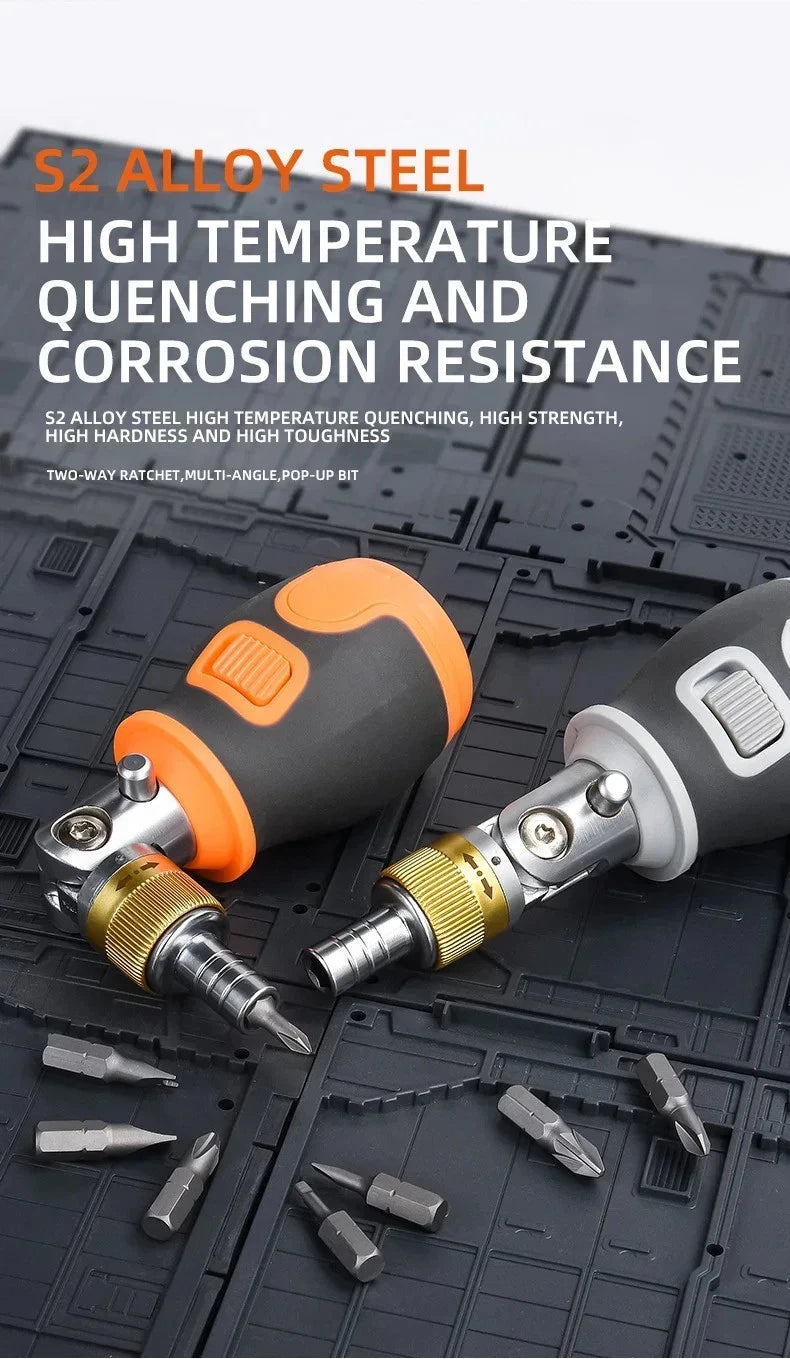 Mini Ratchet Screwdriver Precision Multi Magnetic S2 Bit Household Multi-purpose